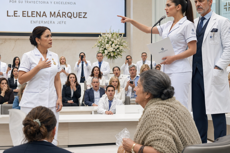 La practicante que casi le inyectó el medicamento equivocado a un niño me acusó de humillarla por pobre en plena ceremonia del hospital, y mi madre, que había cosido mi primer uniforme de enfermera, escuchó todo desde la primera fila.
