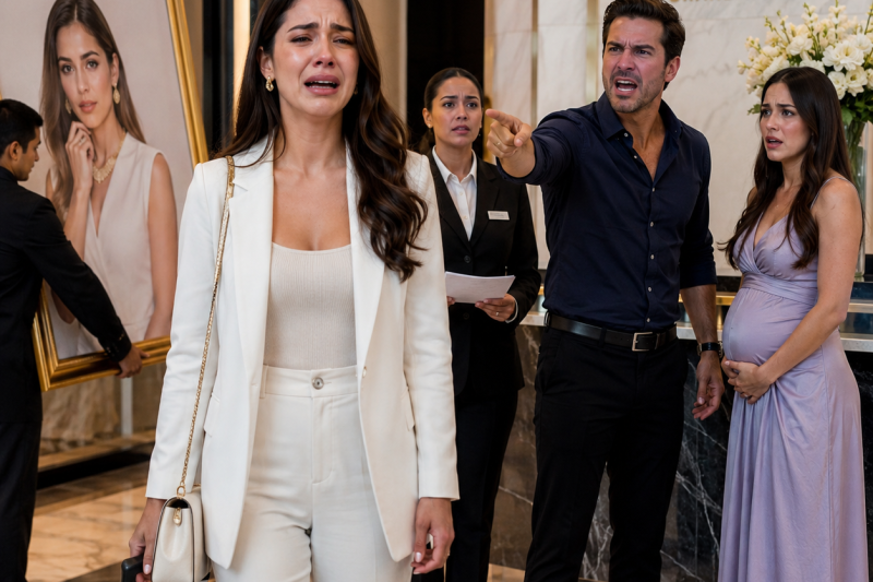 Mi esposo reservó mi propio hotel para pasar la noche con su amante embarazada, y todavía pidió que quitaran mi retrato del lobby porque, según él, “esa mujer le arruinaba la energía al lugar”.