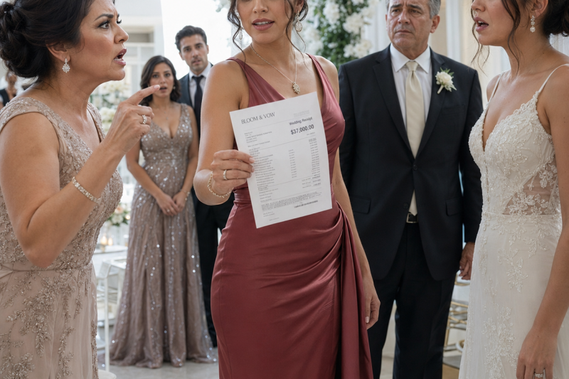 Mi mamá fingió que el cáncer de mi papá había vuelto para pedirme $37,000; 4 años después, leí el recibo de la boda de mi gemela frente a todos