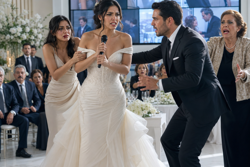 La noche en que una mujer salió temblando de debajo de mi vestido de novia, mi prometido no corrió a cubrirla; corrió a revisar si su jefe había escuchado sus gritos.