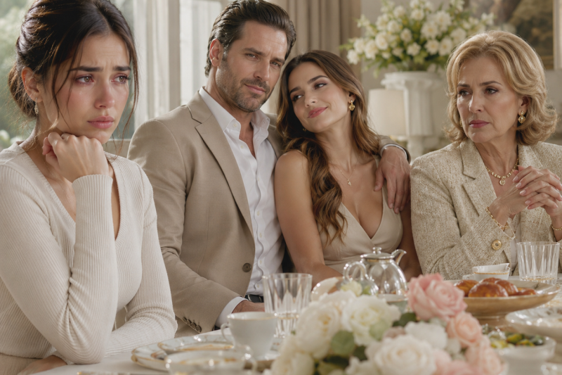 El día que mi esposo llevó a su amante a desayunar con mi suegra para convencerme de firmar mi propia ruina, entendí que una traición no siempre llega escondida; a veces se sienta frente a ti, te sonríe y te llama dramática.