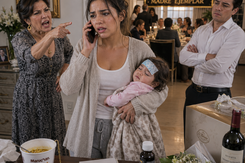 Mi suegra hizo una fiesta de 20 mesas y me dejó en casa con mi bebé enferma; cuando mi esposo pidió $3,000, yo comía sopa instantánea
