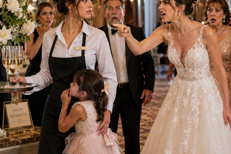 Mi hermana me exigió ir a su boda vestida como mesera y dejar a mi hija fuera, sin saber que yo pagaba el hotel y podía apagar su fantasía al amanecer completo