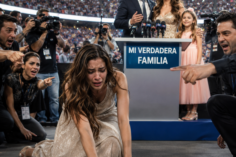 Mi prometido presentó a su ex y a la hija de ella frente a las cámaras como “su verdadera familia”, mientras yo estaba en el piso del estadio, buscando mi inhalador con las manos temblando y escuchando a la gente llamarme loca.