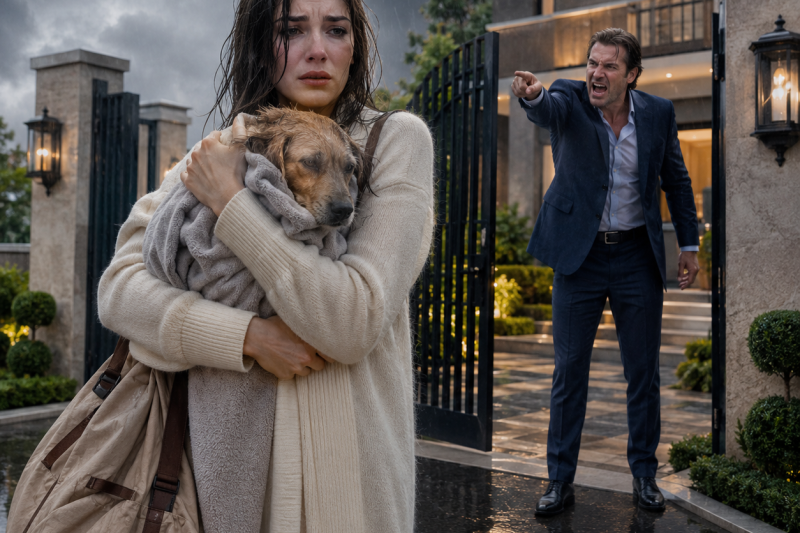 Me echaron de la casa en plena tormenta, con mi perro enfermo en brazos, y Gabriel todavía tuvo el descaro de gritarme desde el portón: “A ver quién te recoge ahora, malagradecida”.