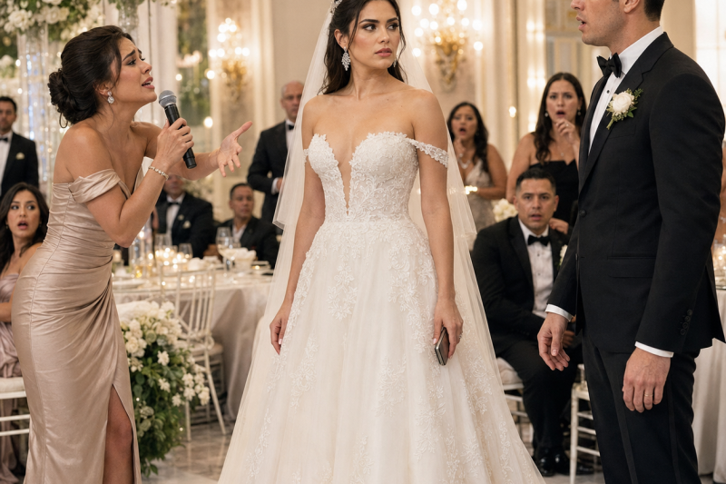 Mi dama de honor tomó el micrófono en mi boda y le pidió a mi novio que la eligiera; él calló 9 segundos y yo llamé a mi papá para cortar su crédito