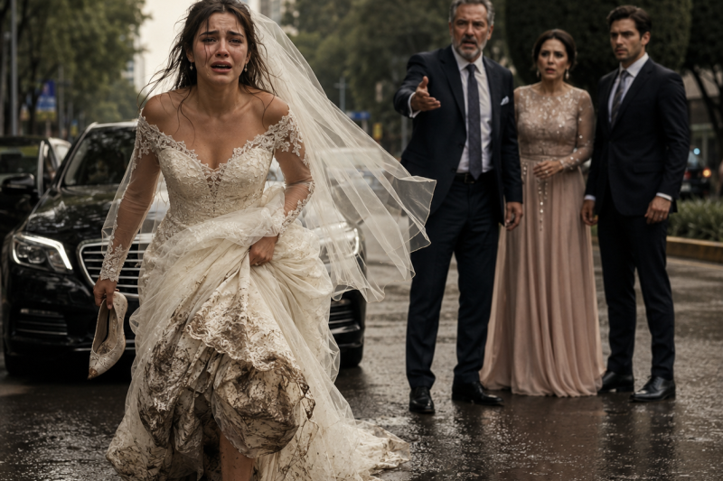 El día en que mi padre intentó venderme como esposa para salvar su empresa, escapé vestida de novia por una avenida de Polanco con un solo zapato y el velo lleno de lodo.
