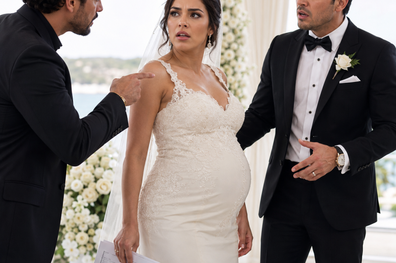 Mi boda fue interrumpida por un hombre peligroso que aseguró que el bebé en mi vientre era suyo; cuando vi las pruebas de la clínica, mi vida dejó de pertenecer al pasado