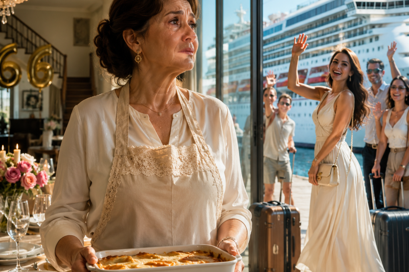 En mi cumpleaños 66 cociné para toda mi familia y nadie llegó; una hora después vi que mi nuera los llevó de crucero sin mí