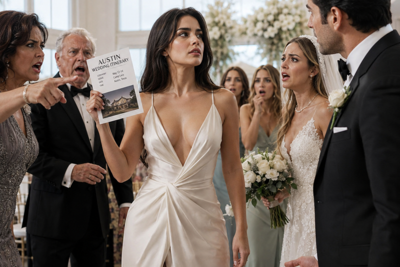 Encontré el itinerario de la boda secreta de mi esposo en Austin, 5 días después de que brindó diciendo que yo era su vida; no imaginó que llegaría al altar con las pruebas que podían hundirlo