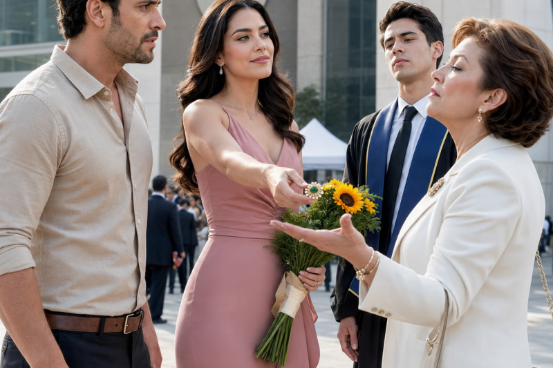 Nos llamaron pareja de cocina y nos sacaron de la graduación del hermano “brillante”, sin imaginar que el broche de perlas de mi suegra estaba grabando todo…