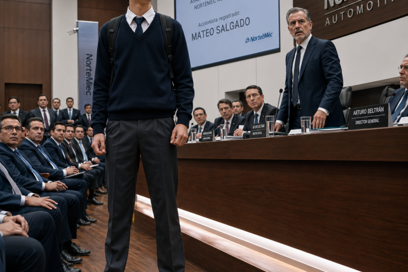 A los 15 años entré con uniforme a la asamblea de accionistas que destruyó a mi papá, y cuando dijeron mi nombre como socio clave, el director dejó de sonreír…