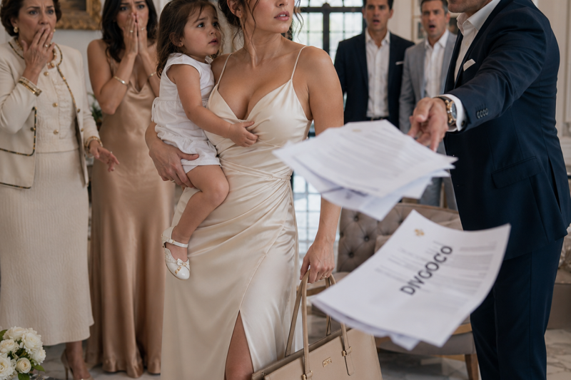 Mi esposo rico me tiró los papeles de divorcio y dijo que no volviera; solo pedí llevarme a mi hija y revelé que sus 3 “herederos” eran una mentira