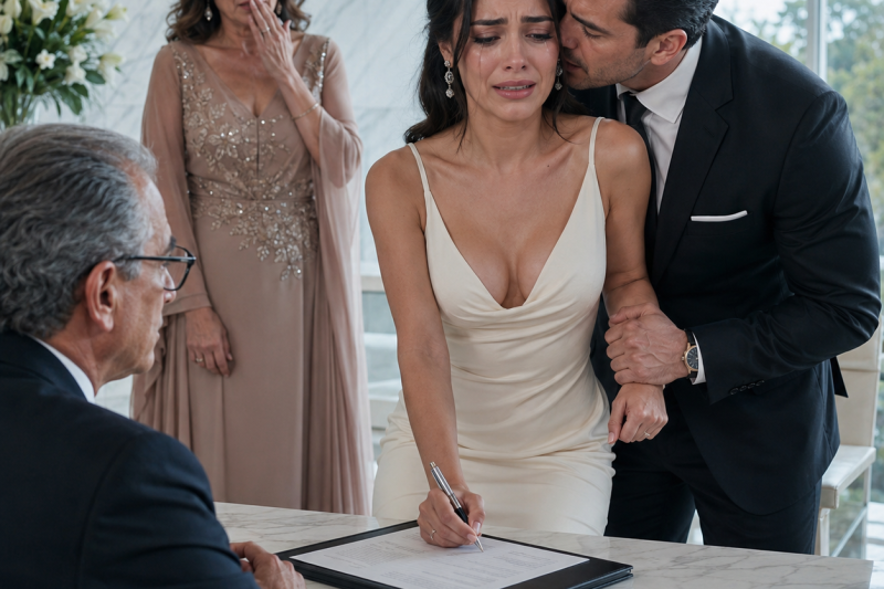 Mi novio me apretó la muñeca frente al juez civil y me susurró al oído: “Firma sonriendo, Marina, o mañana todo México sabrá la vergüenza de tu madre”.