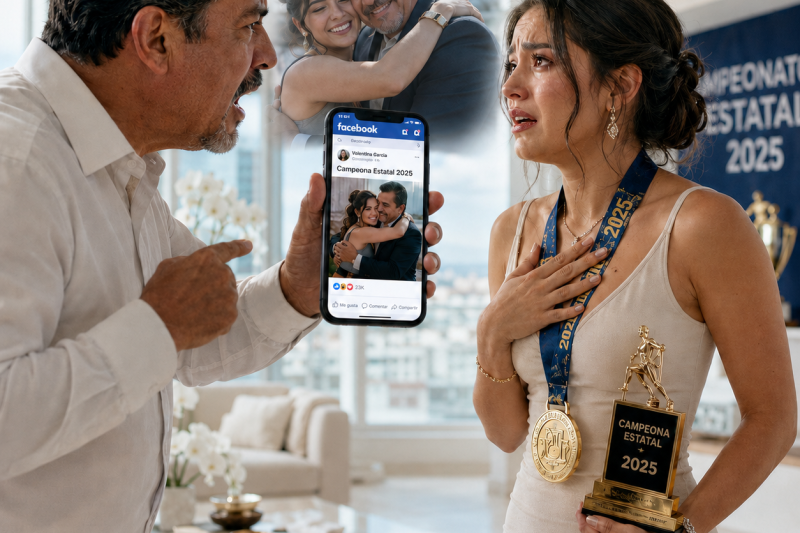 Mi padre me acusó de vender mi sangre por una familia prestada justo después de ver una foto donde otro hombre me abrazaba como hija, pero lo que más me dolió no fue su rabia, sino que tuvo que leer mi nombre en Facebook para enterarse de que yo acababa de ganar el campeonato estatal.