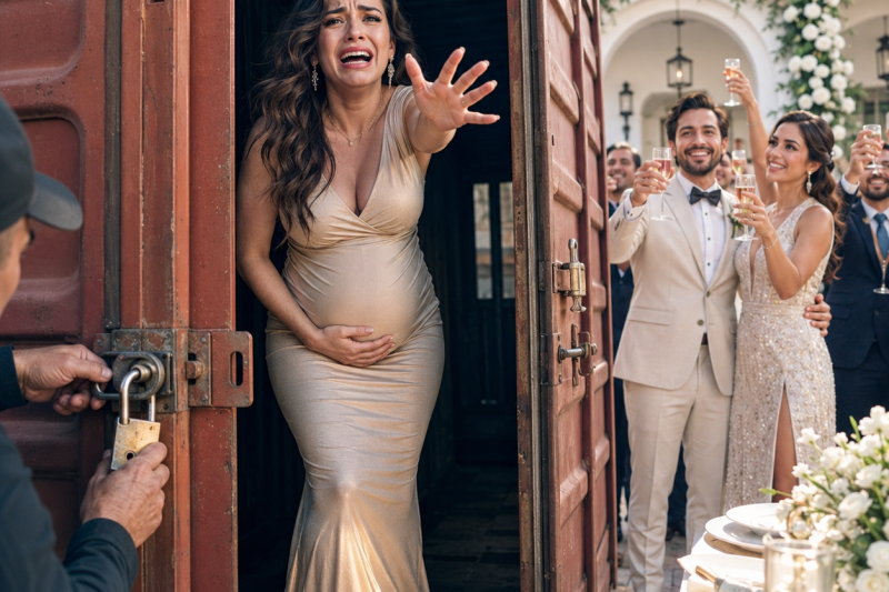Me empujaron dentro del vagón de carga estando embarazada de 7 meses, y lo último que escuché antes de que cerraran el candado fue a los invitados brindando por el amor de mi hermano.