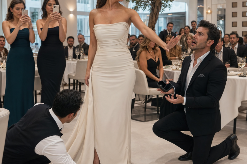 El día en que Mateo me pidió matrimonio, yo no rompí su corazón en privado: lo hice en medio de un restaurante lleno, mientras 2 mujeres grababan con sus celulares y un mesero recogía del piso el anillo que yo acababa de escupir.
