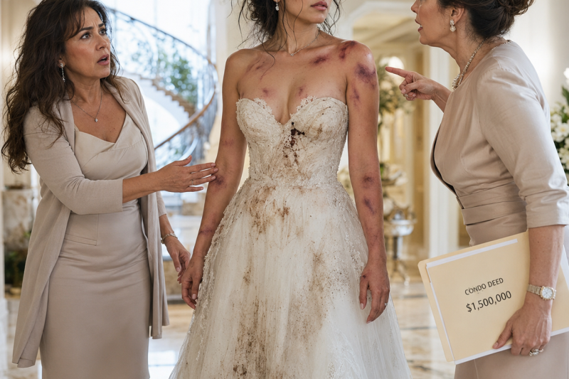 Mi hija volvió a casa en su noche de bodas con el vestido manchado y 40 golpes en el cuerpo; su suegra quería que firmara un condo de $1.5M a su nombre