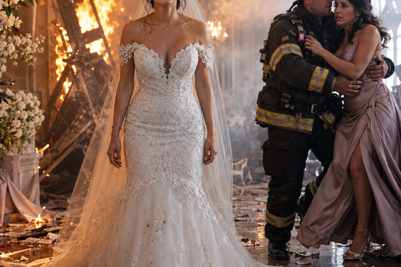 El día de mi boda quedé atrapada en un incendio y mi esposo, capitán de bomberos, salvó primero a su amiga; 3 días después recibió mi “certificado de muerte”