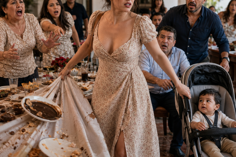 Cociné 3 días para el aniversario de mi suegro mientras me llamaban gorda y sirvienta; cuando me dieron sobras frías, volteé la mesa y salí con mi hijo…