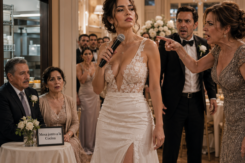 En mi boda, mi suegra mandó a mis papás a una mesa junto a la cocina porque “no combinaban”; tomé el micrófono y acabé el matrimonio ahí mismo