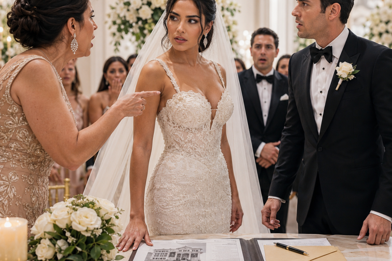 Mi suegra habló en italiano antes de mi boda y dijo que mi firma salvaría su mansión; le respondí en el mismo idioma y convertí el altar en auditoría
