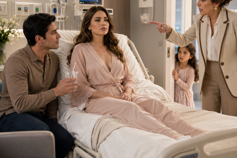 Mi suegra me llamó mala madre por “abandonar” a mi esposo enfermo, pero no sabía que yo estaba en el hospital… y que mi hija escucharía todo desde la puerta