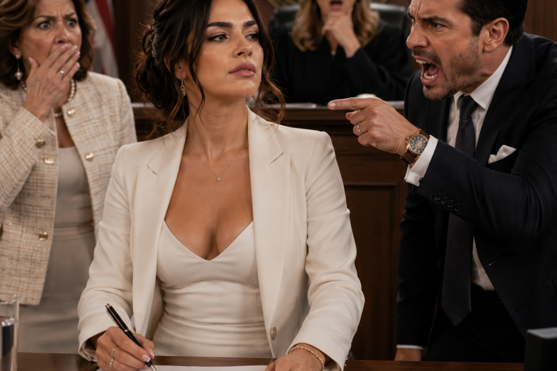 Mi esposo me gritó en la corte: “Sin mi apellido no eres nadie”; firmé el prenup tranquila, porque él no sabía quién era dueña de su deuda